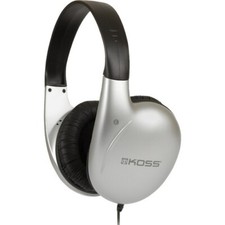 Koss UR21v On Ear Adjustable Stereo Headphones, silver wired