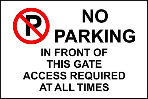 Warning parking front of - no,