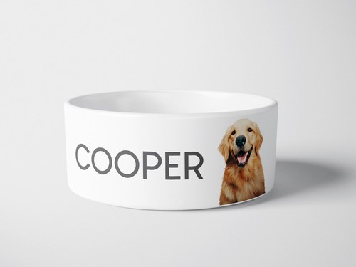 Personalised ceramic dog - dog, bowl