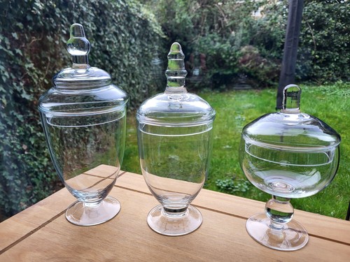 Set glass apothecary jars - 3,