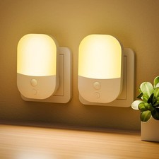 Plug in Night Light Dusk to Dawn Photocell Sensor 5 Adjustable Brightness 2 Pack