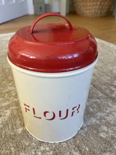 Vintage flour large - tin-, cream