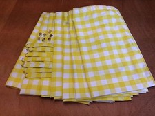 Gingham BOTH SIDES Camper Van Curtain Set VW T25,Blackout YELLOW