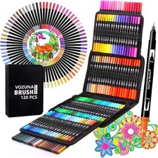 120 Colour Brush Pens Set Dual