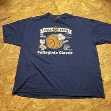 Vintage Tultex Cell Tech Super Blue Basketball Computer T Shirt Mens XL