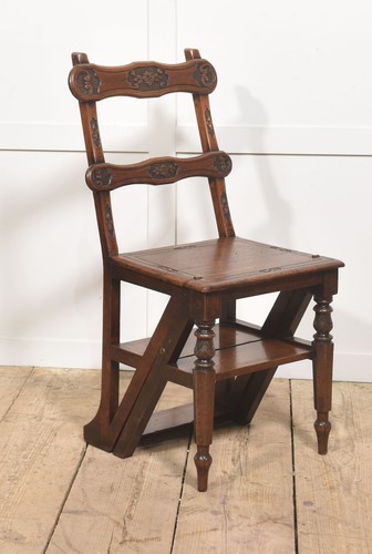 Walnut library steps chair - walnut,