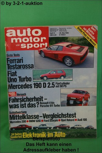 Ams auto motor sport - 11/85, *