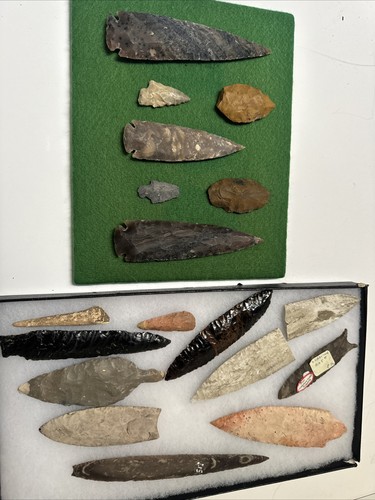 Antique arrowhead collection - arrowhead,