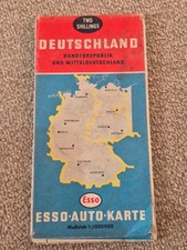 Vintage German Folded Road Map Esso 1962