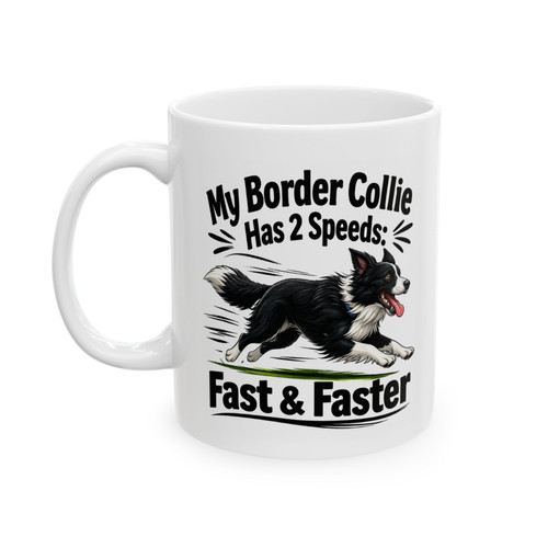 Border collie mug - collie, fast