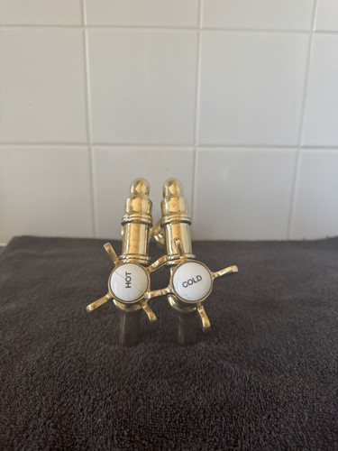 Solid brass kitchen bib taps - brass,