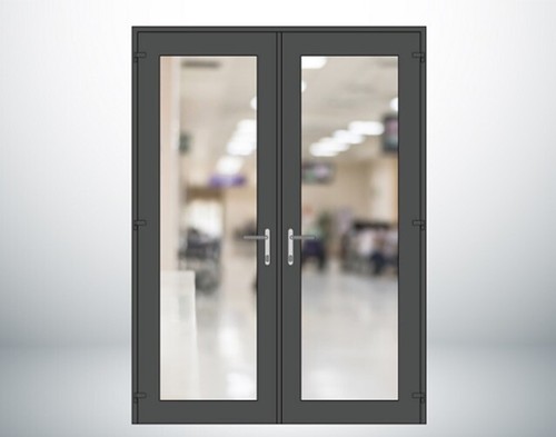 Upvc french door grey - door,