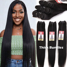 3Bundles THICK Brazilian Virgin Human Hair Extensions Straight Weave Weft 300g F