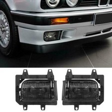 Front Bumper Smoke Fog Lights Plastic Lens Kit For BMW E30 3-Series Sedan 85-93