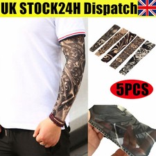 5X Tattoo Sleeves Mens Women Nylon Fake Temporary Tatoo Full Arm Sleeve Stocking