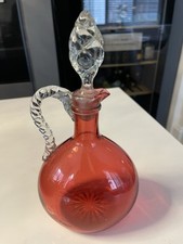 Ruby Glass Decanter Antique 