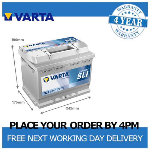 Varta d24 car battery 12v - d24,