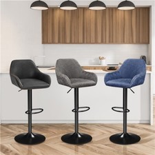 2pcs Vintage Bar Stools Height Adjustable Swivel Bar chair with Backrest Armrest