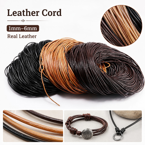 Leather cord string - leather, crafts