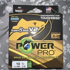 Power Pro Super Slick V2 8-Strand Braided Line 10 Lb  Test ( 300 Yds Hi-Vis Aqua