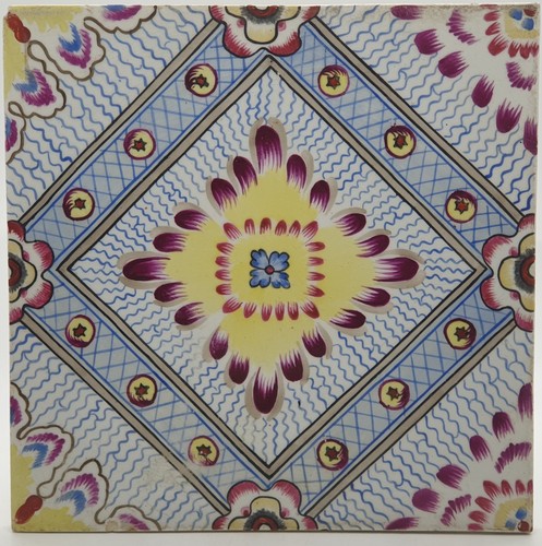 Antique tile hand - antique, painted