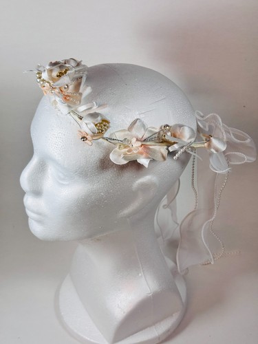White flower crown wedding - white,