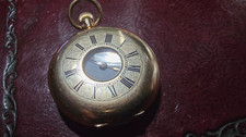 Antique 14ct Gold Swiss Pocket Watch half hunter 17 Jewel Movement