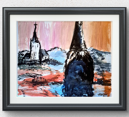 Original gnome 11x14 acrylic - original,