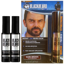 2 Mens Instant Hair Colour Mascara Beard Moustache Eyebrows Sideburns DARK BROWN