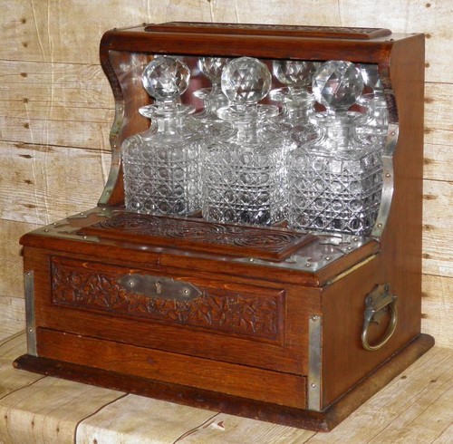 Antique carved triple dark - carved,