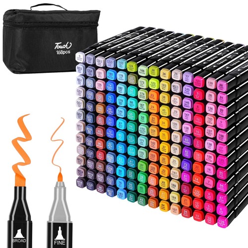 168pc colouring pens dual - pens,