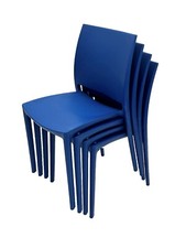 Blue Stacking Bistro Chairs