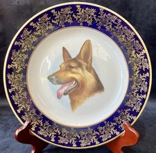 Vintage Weatherby Royal Falcon Wear 10” Dog Plate “German Shepherd ”