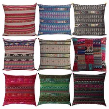 Indian Handmade Ethnic Hand Woven Floor Pillow Bohemian Cushion Cover 40cmx40cm