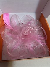 NEW Women’s Fascinator Hat Tea Derby Party Headpiece Pink Feathers