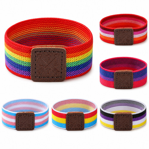 Rainbow woven wristbands lgbt - woven,