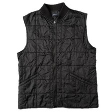 Gant USA Gilet Mens Medium Double Decker Quilted Vest Black Bomber Authentic