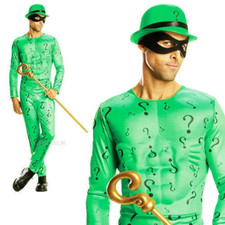 Licensed Riddler Batman Fancy Dress Superhero Adult Mens Costume DC Comics