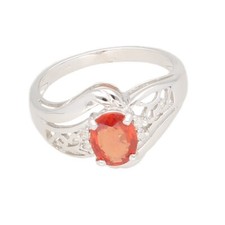 18Ct White Gold Padparadscha