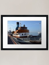 Vintage Steam Tug Boat Framed
