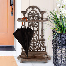 Vintage Umbrella Stand Cast Iron Antique Victorian Ornate Walking Stick Holder