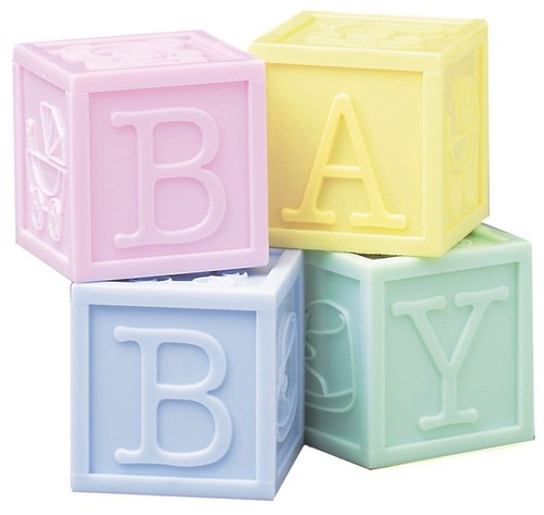 Baby blocks cake topper - baby,