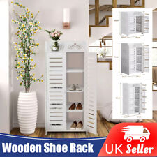 5 Tier Wooden Shoe Rack Storage Shelf Unit Cabinet Organiser Footwear Stand UK
