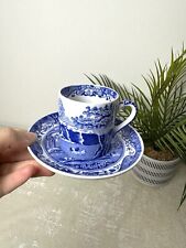 Spode Blue Espresso Cup/turkish Coffee Cup And Saucer Demitasse 