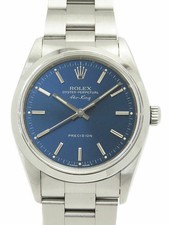 ROLEX Air King 14,000 Blue Case Size 34mm Men's Used Watch #1021414