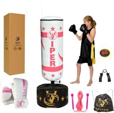 Viper Boxing Punch Bag Set Junior Children Boys Girls Free Standing Bag Gloves
