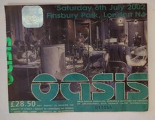 Vintage Oasis Ticket Stub Finsbury Park 6/7/2002  Original Very Rare Collectors 