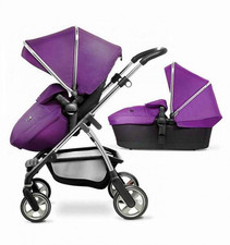 Silver Cross Wayfarer Pram with Carrycot & Pushchair Inc Rain cover (Purple)
