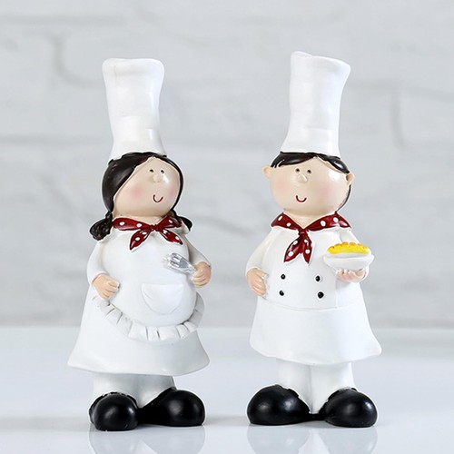 Resin couple chef - 2x, figurine