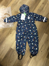 NEW BOYS PUDDLE SPLASH SUIT SNOW SUIT AGE 3-4 YEARS SAFARI SPACE DESIGN FRUGI